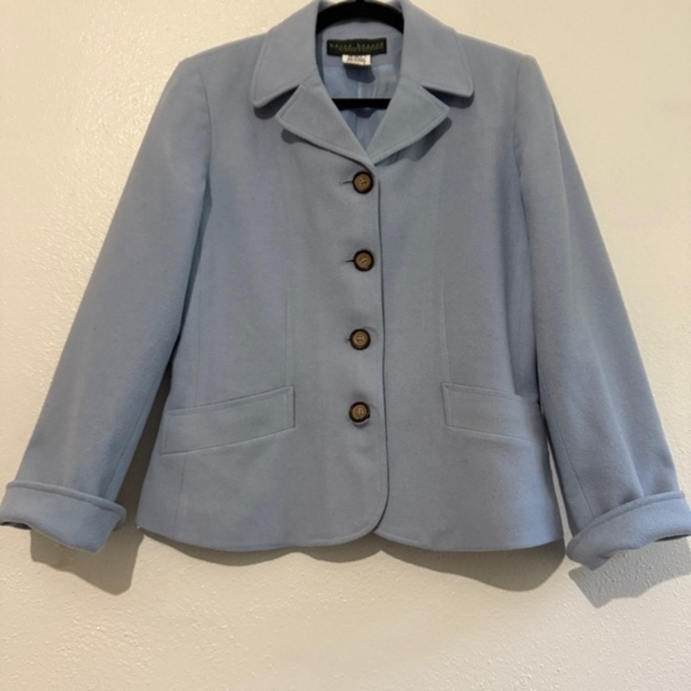 Harve Benard by Benard Holtzman Women's Light Blue Wool-Blend Blazer. Sz 6.